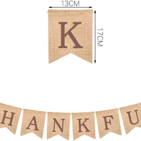 Thanksgiving Burlap Garland Bunting - Thankful Banner for Home Party Decoration - Picture 2 of 5
